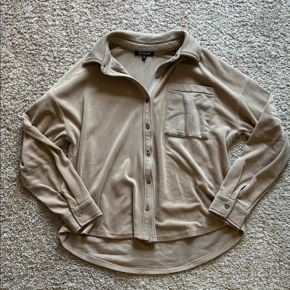 Tan Button Down Shirt - Picture 1 of 4